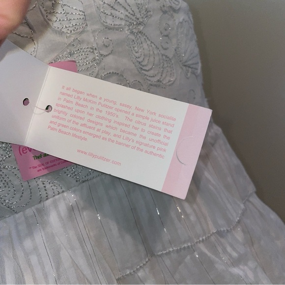 Lilly Pulitzer Arden dress embroidered strapless mini ruffled white cotton 8 - Picture 8 of 11